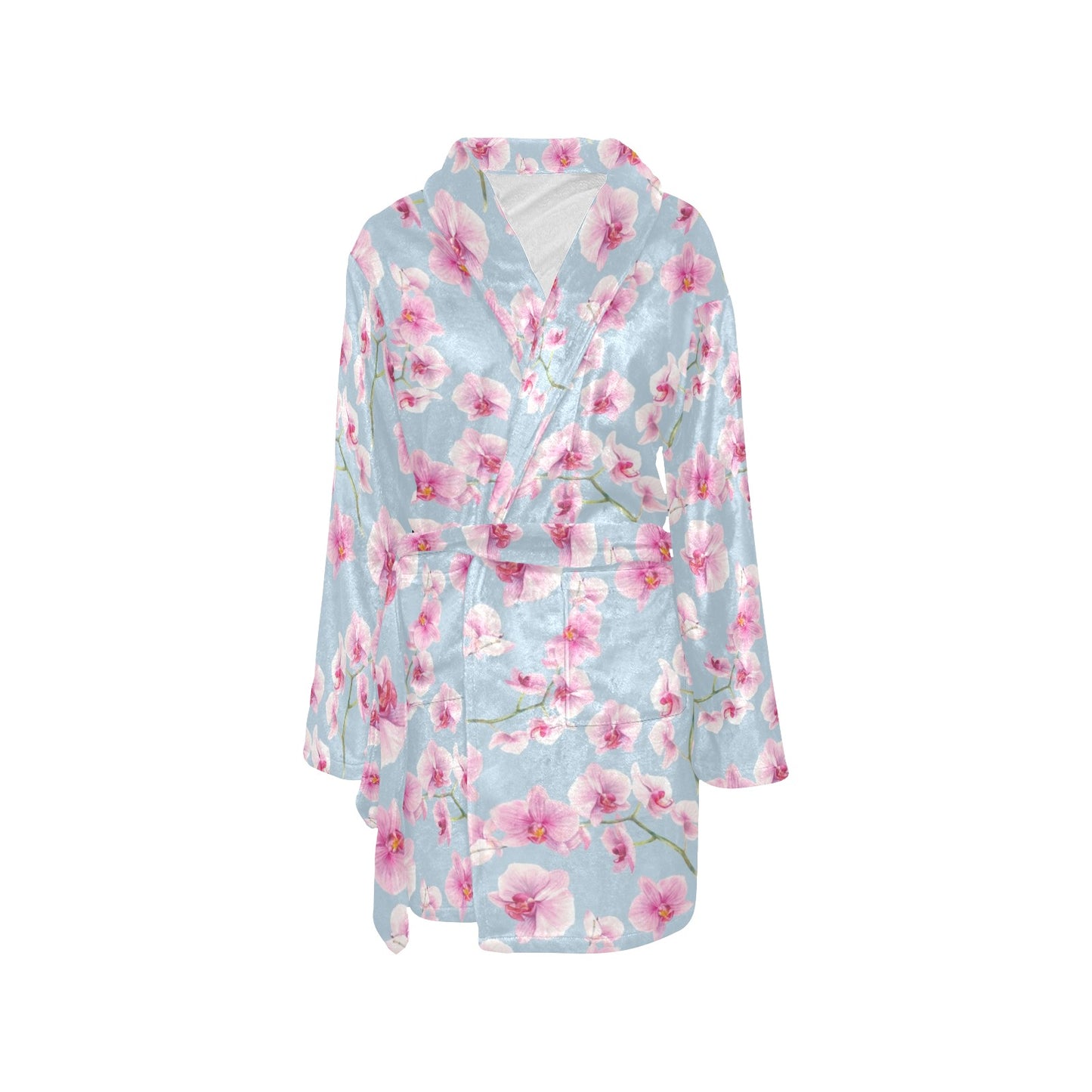 Orchid Pink Pattern Print Design OR01 Women's Fleece Robe