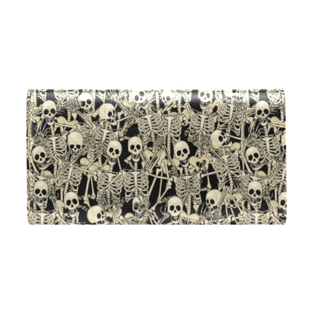 Skeleton Design Print Women's Trifold Wallet
