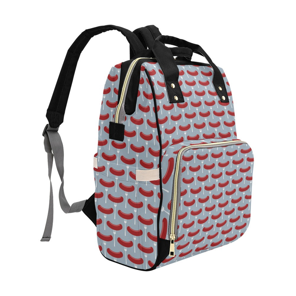 Sausage Print Design LKS301 Diaper Bag Backpack