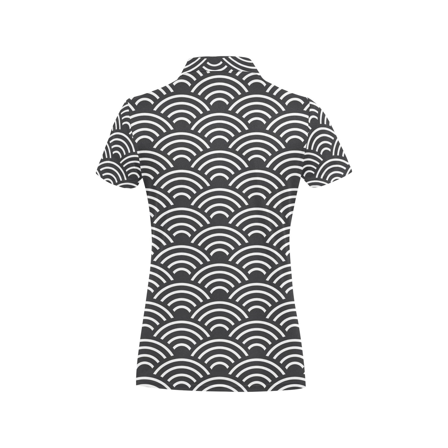 Scales Black White Pattern Print Design 03 Women's Polo Shirt