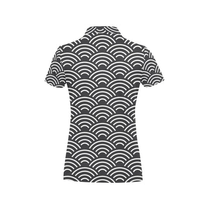 Scales Black White Pattern Print Design 03 Women's Polo Shirt