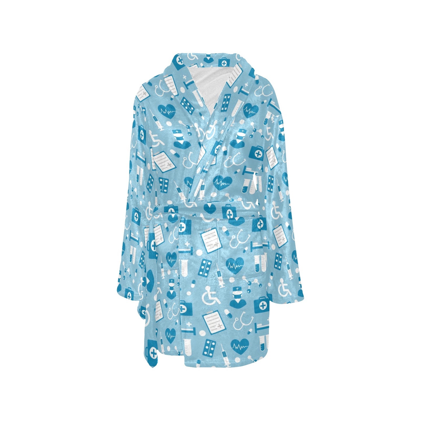 Medical Pattern Print Design 05 Women's Fleece Robe