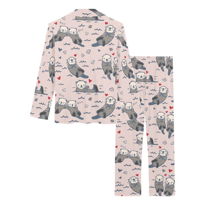 Sea Otter Pattern Print Design 02 Women's Long Pajama Set