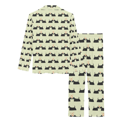Scottish Terriers Print Design LKS304 Women's Long Pajama Set