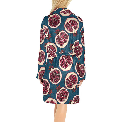 Pomegranate Pattern Print Design PG02 Women's Fleece Robe