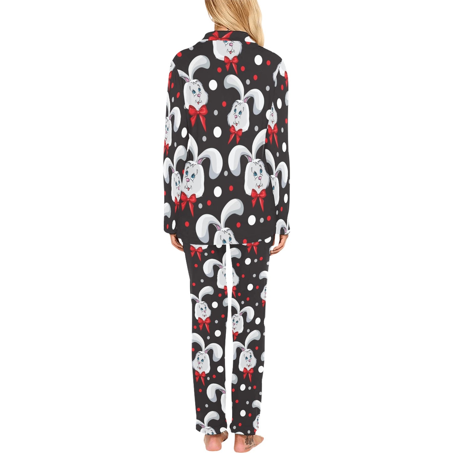 Rabbit Pattern Print Design RB012 Women's Long Pajama Set
