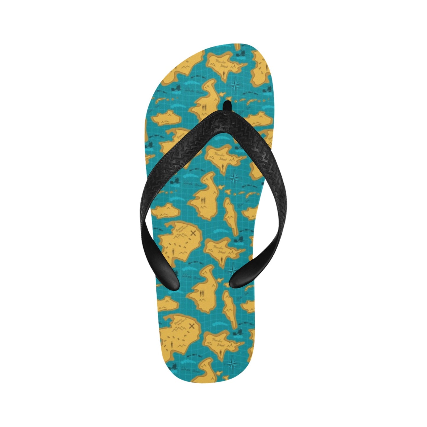 World Map Print Design LKS301 Flip Flops