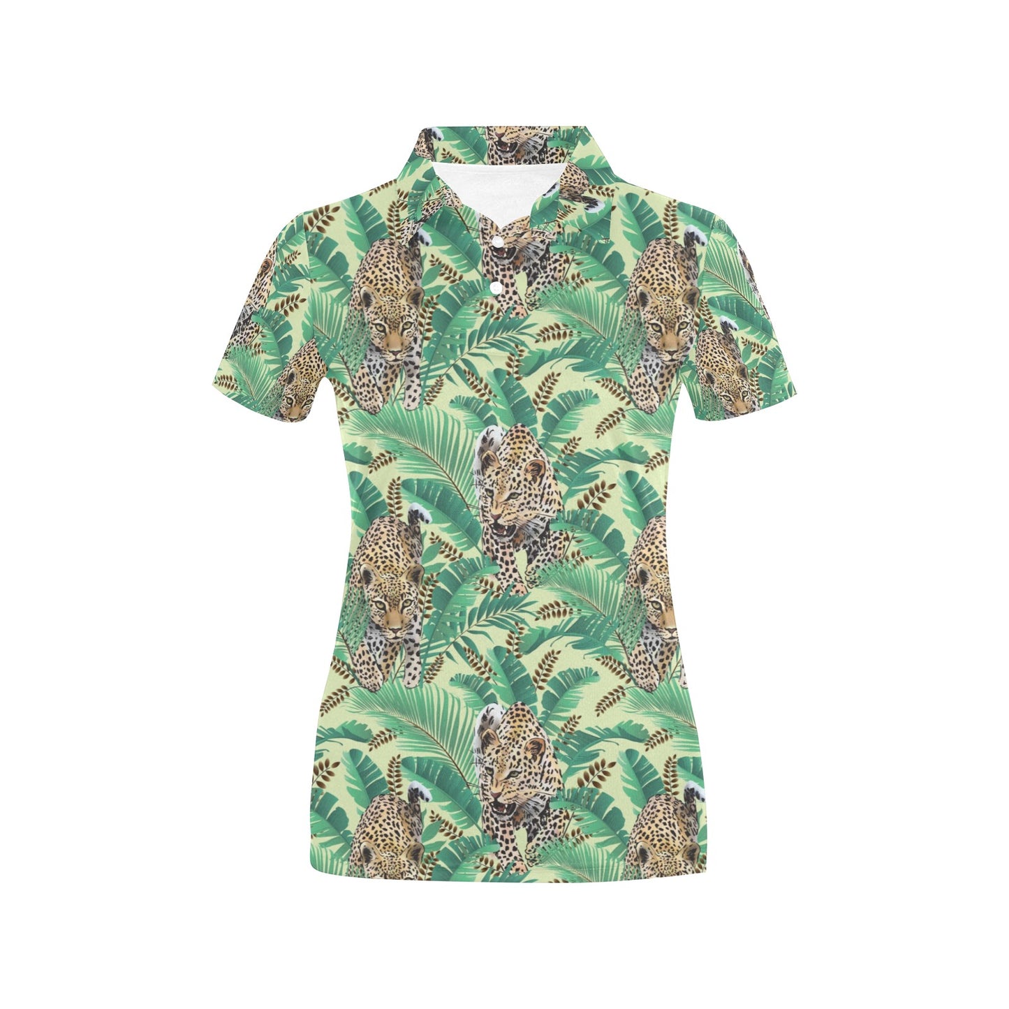 Leopard Pattern Print Design 03 Women's Polo Shirt