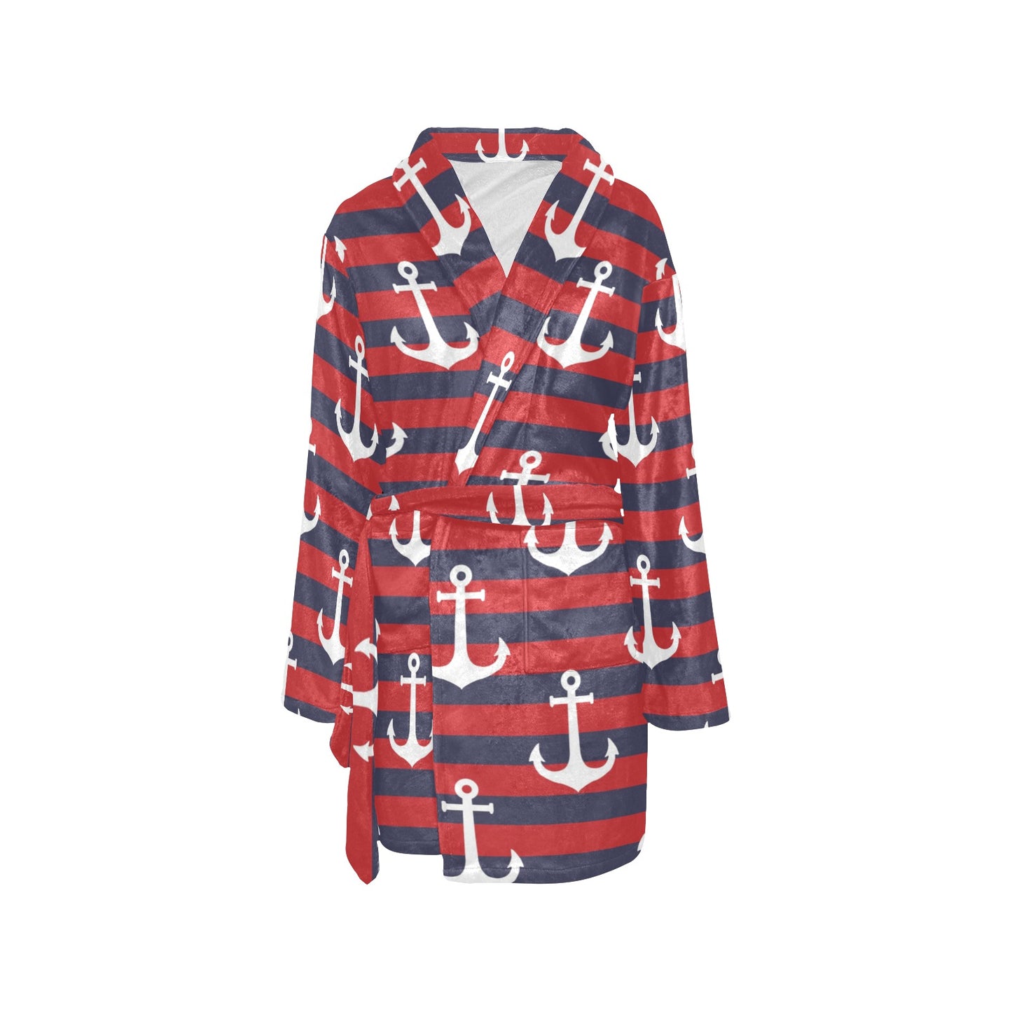 Nautical Pattern Print Design A05 Women's Fleece Robe