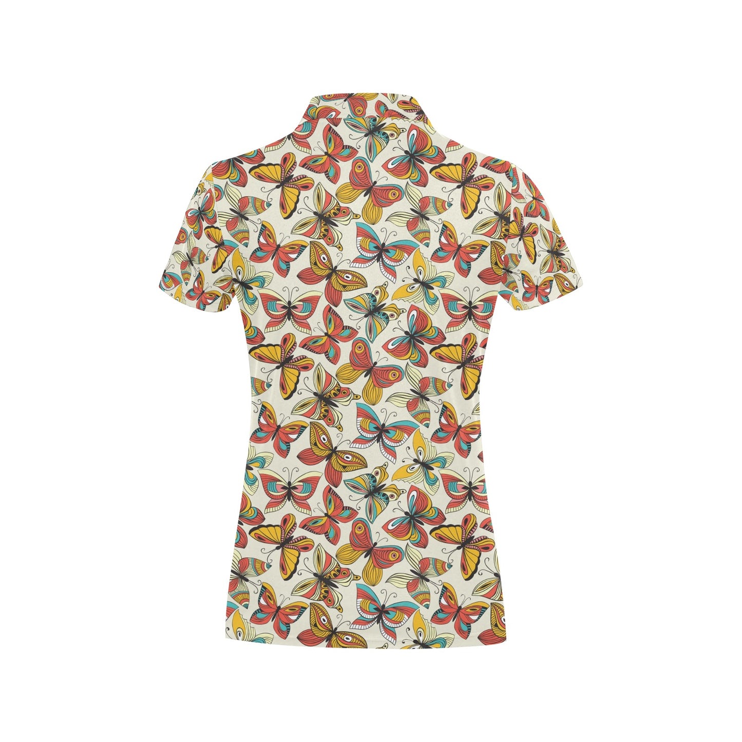 Butterfly Pattern Print Design 02 Women's Polo Shirt