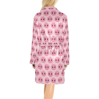 Pig Print Design LKS401 Women's Fleece Robe