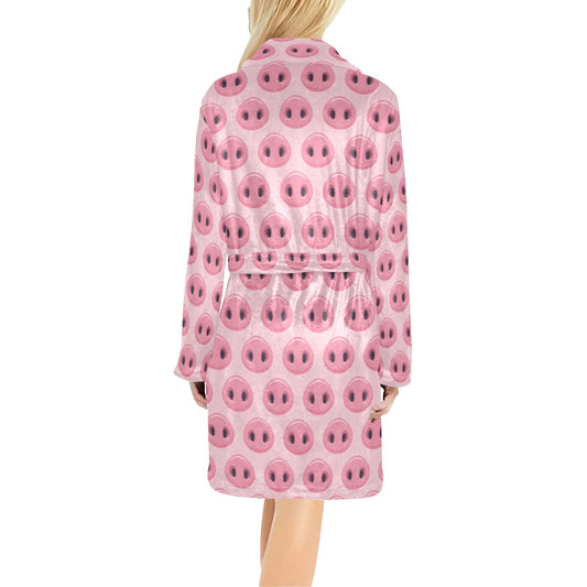 Pig Print Design LKS401 Women's Fleece Robe