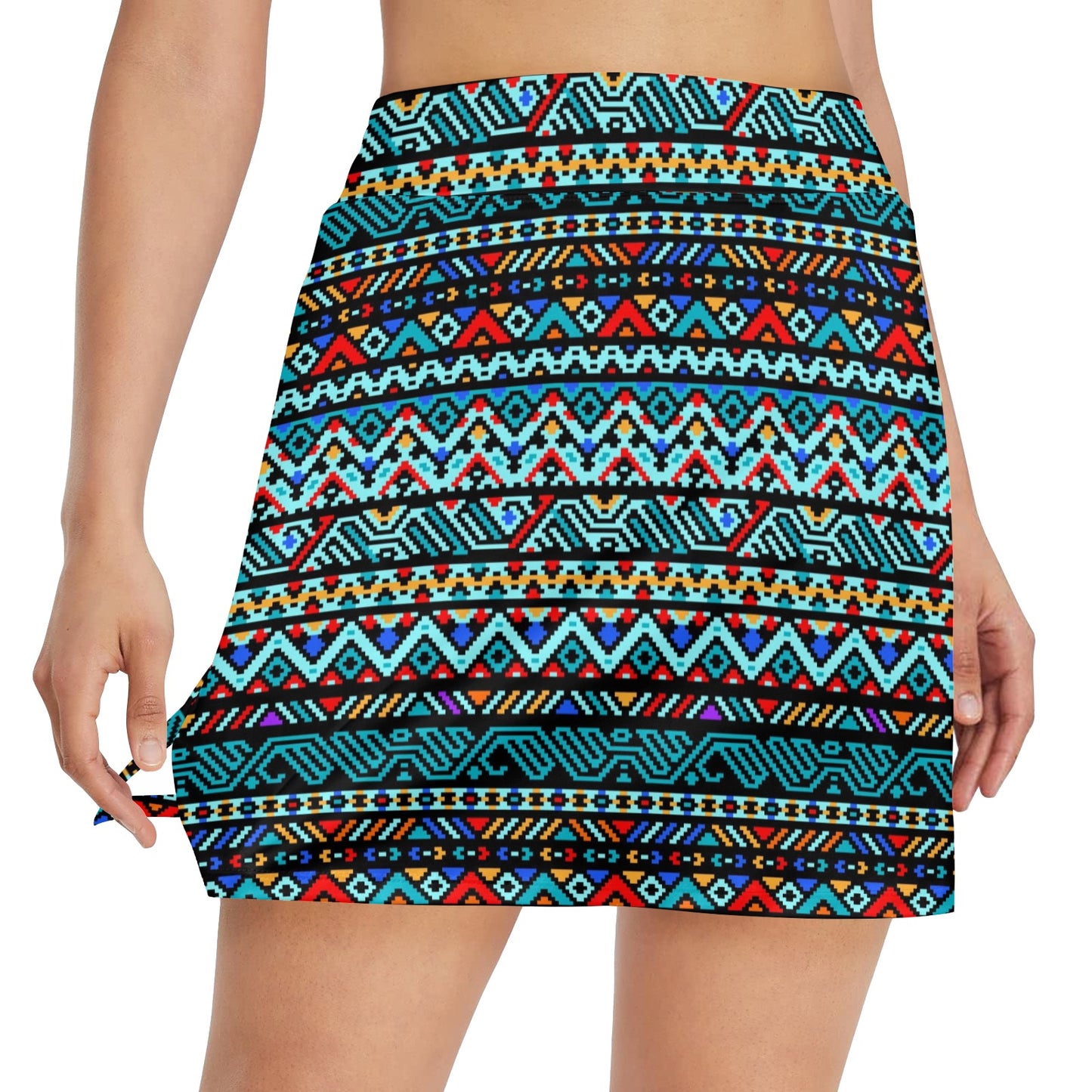 Southwestern Style 17" Golf & Pickleball Skort with Pockets