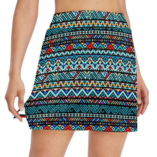 Southwestern Style 17" Golf & Pickleball Skort with Pockets