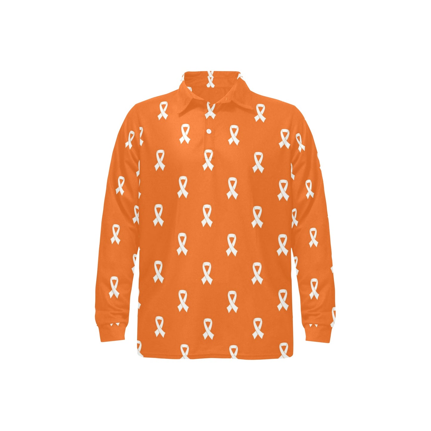 Appendix cancer Pattern Print Design 01 Long Sleeve Polo Shirt For Men's