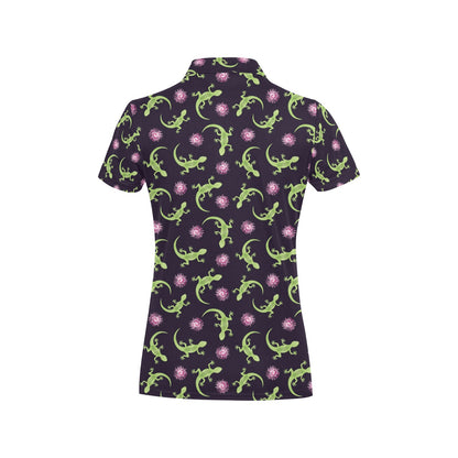 lizard Print Design LKS402 Women's Polo Shirt