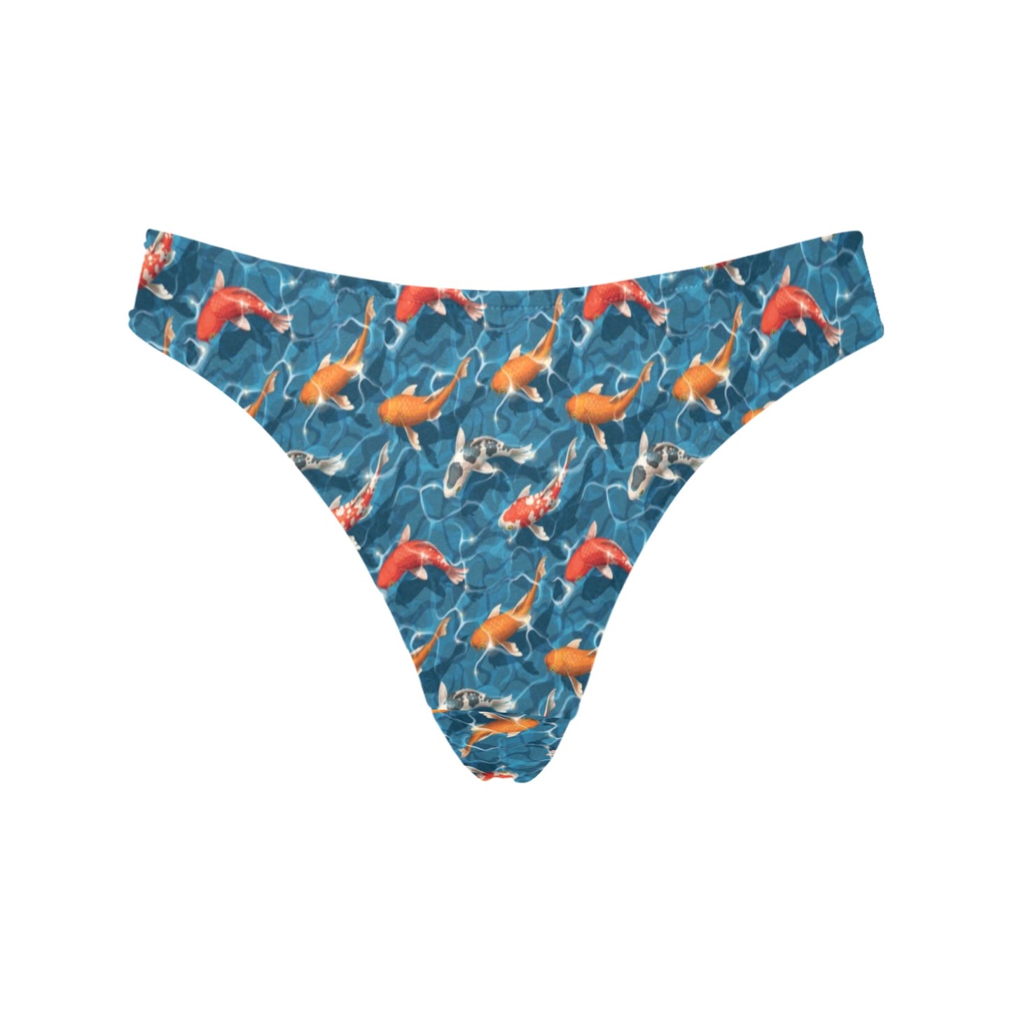 Koi Carp Water Design Themed Print Women's Thongs