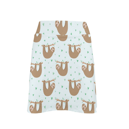 Sloth Print Design LKS308 17" Golf & Pickleball Skort with Pockets