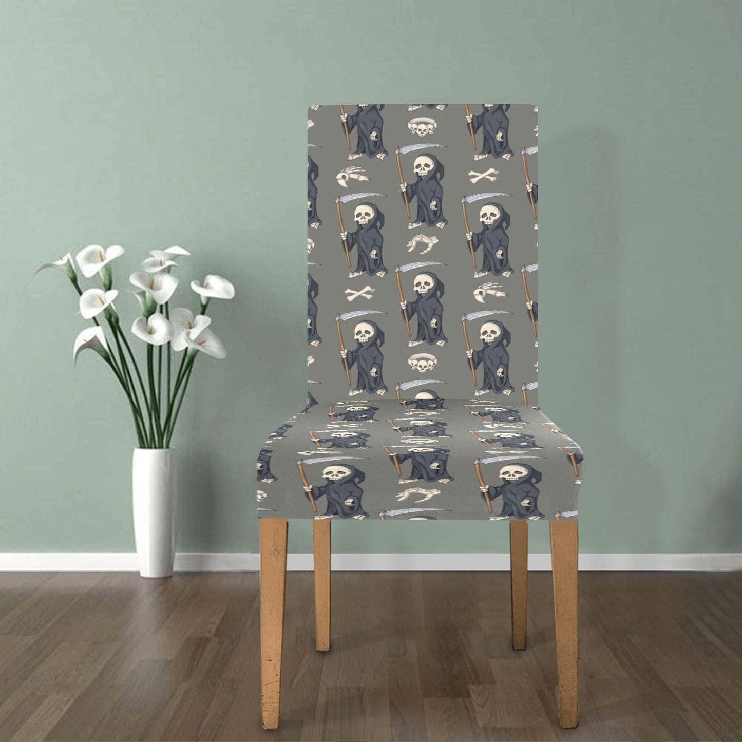 Skeleton Print Design LKS308 Dining Chair Slipcover