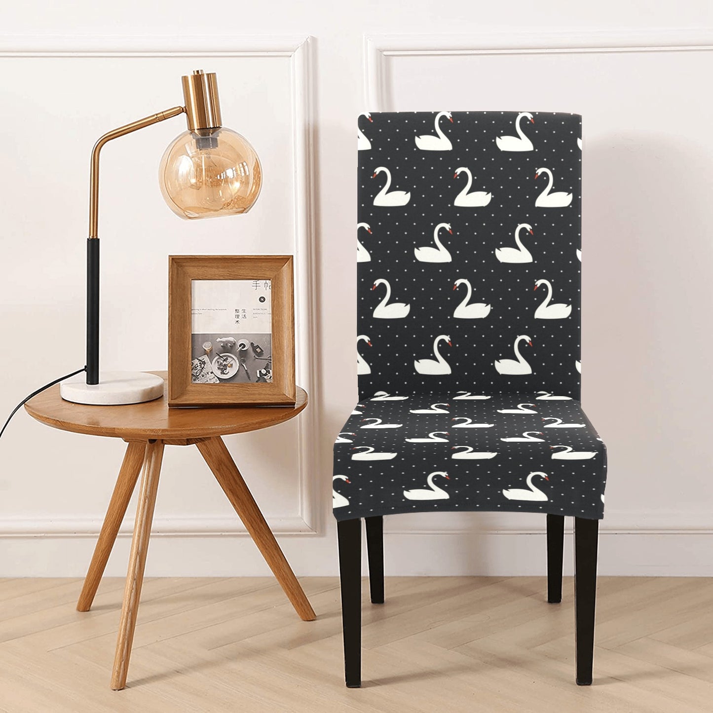 Swan Print Design LKS401 Dining Chair Slipcover