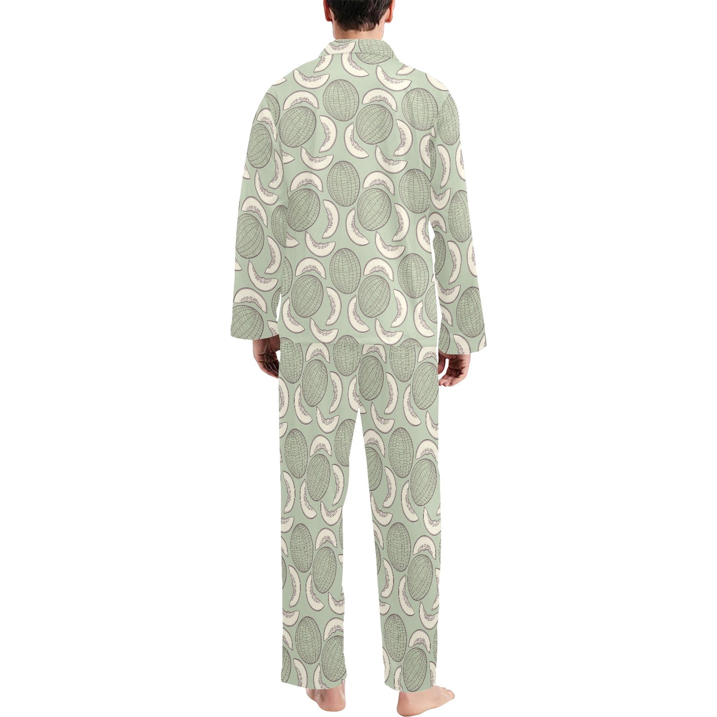 Cantaloupe Pattern Print Design 01 Men's Long Pajama Set