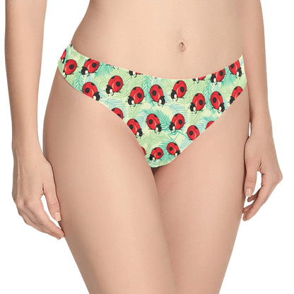 Ladybug Cute Print Pattern Women's Thongs