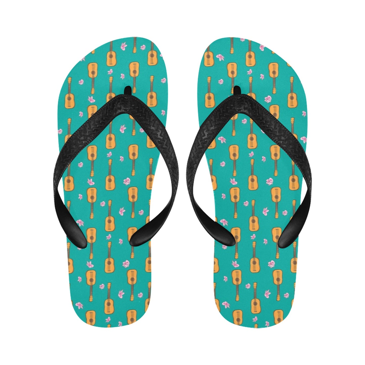 Ukulele Print Design LKS403 Flip Flops