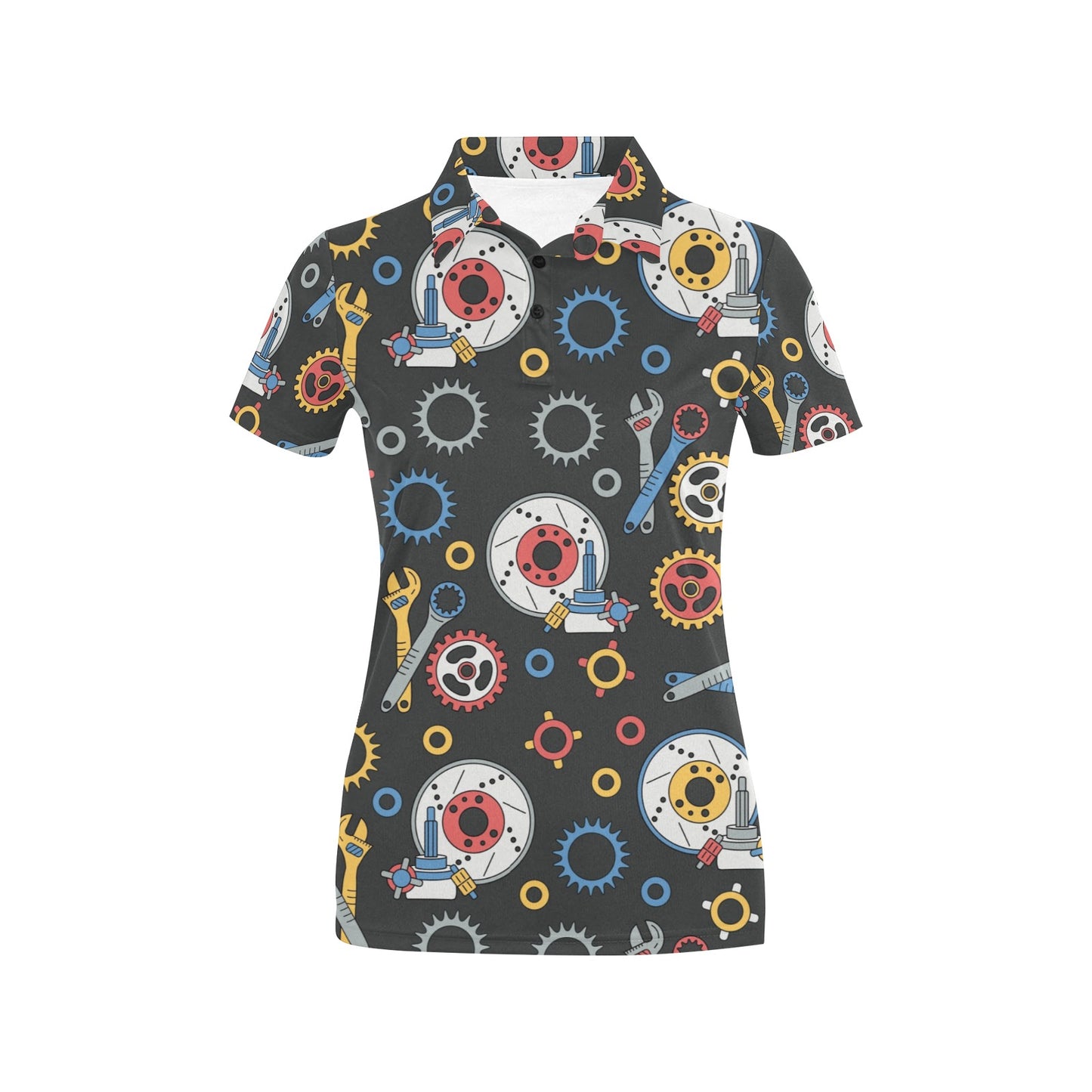 Mechanic Pattern Print Design 01 Women's Polo Shirt