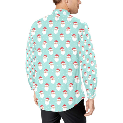 Santa Print Design LKS308 Men's Long Sleeve Dress Shirt