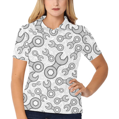 Mechanic Pattern Print Design 05 Women's Polo Shirt