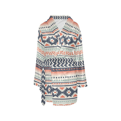 Tribal Aztec vintage pattern Women's Fleece Robe