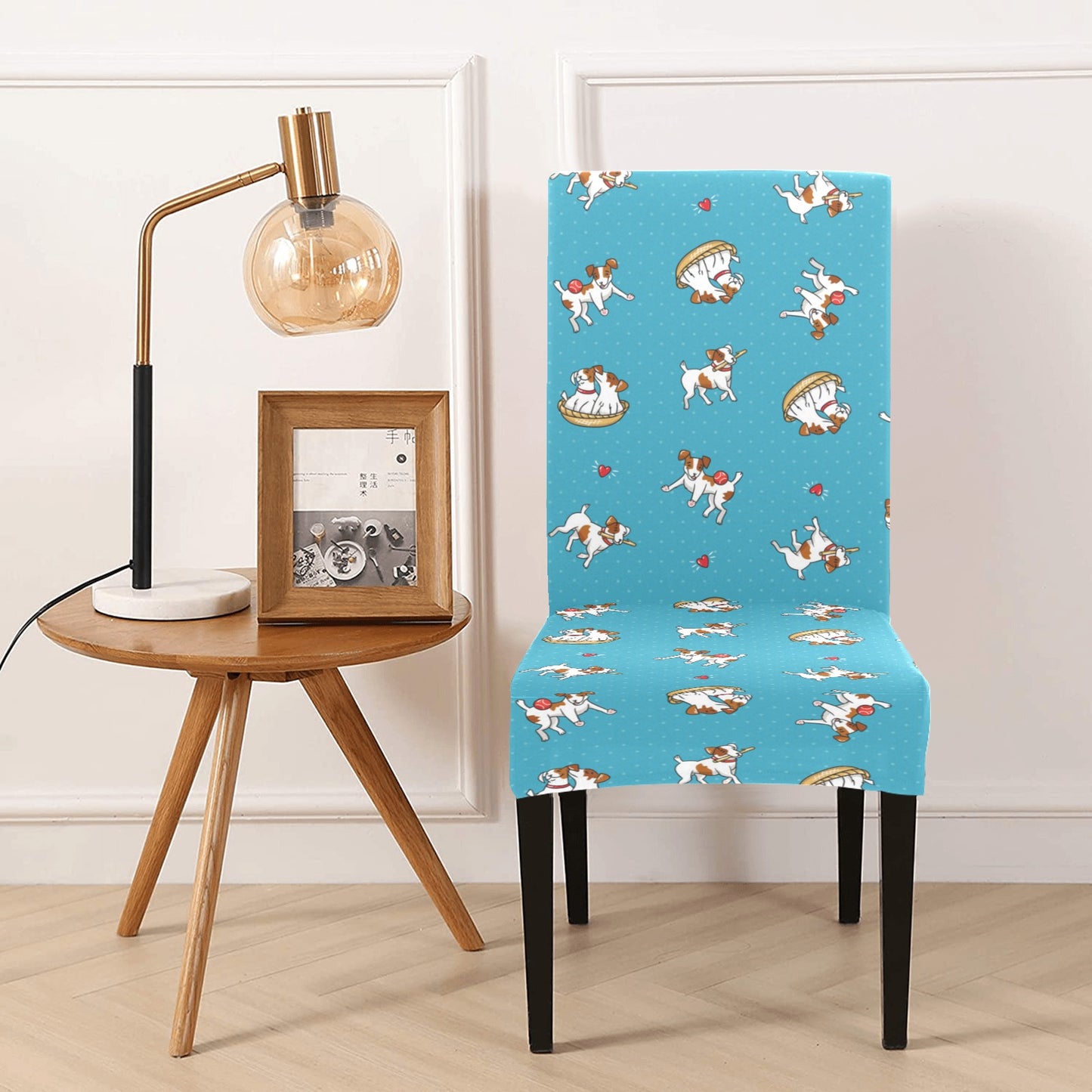 Russell Terriers Playing Print Design LKS305 Dining Chair Slipcover
