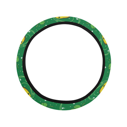 Shamrock With Horse Shoes Print Design LKS305 Steering Wheel Cover with Elastic Edge