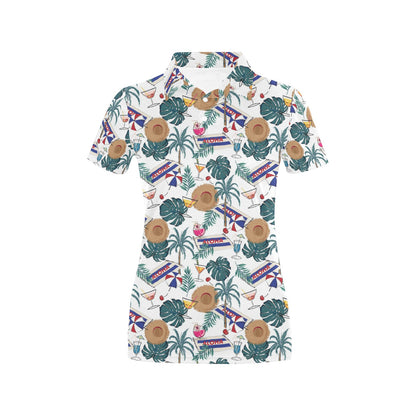 Aloha Hawaii Beach Pattern Print Design 04 Women's Polo Shirt
