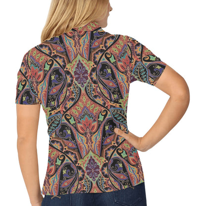 Bohemian Pattern Print Design 06 Women's Polo Shirt