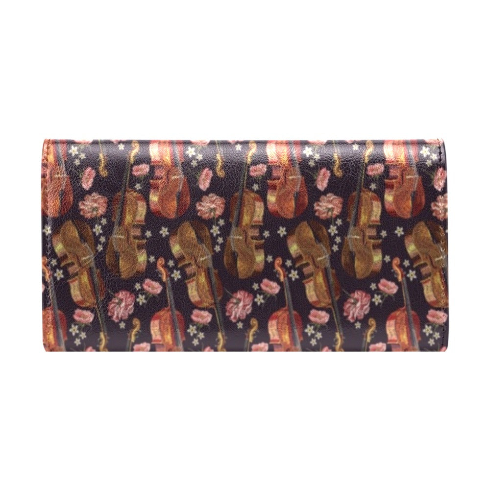 Violin Print Design LKS402 Women's Trifold Wallet