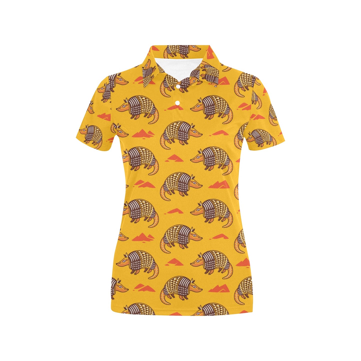 Armadillo Pattern Print Design 03 Women's Polo Shirt