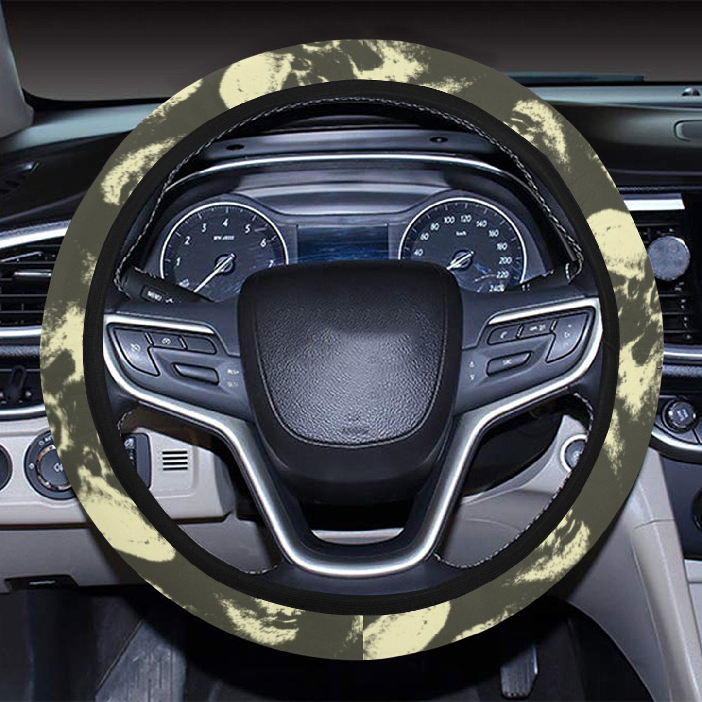 Skull Print Design LKS302 Steering Wheel Cover with Elastic Edge