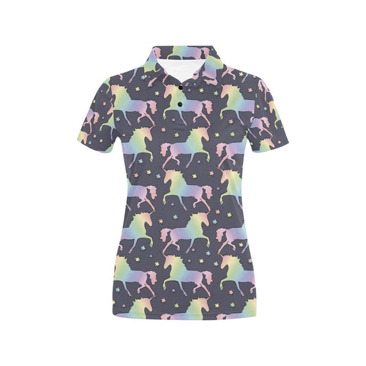 Rainbow Pattern Print Design A05 Women's Polo Shirt