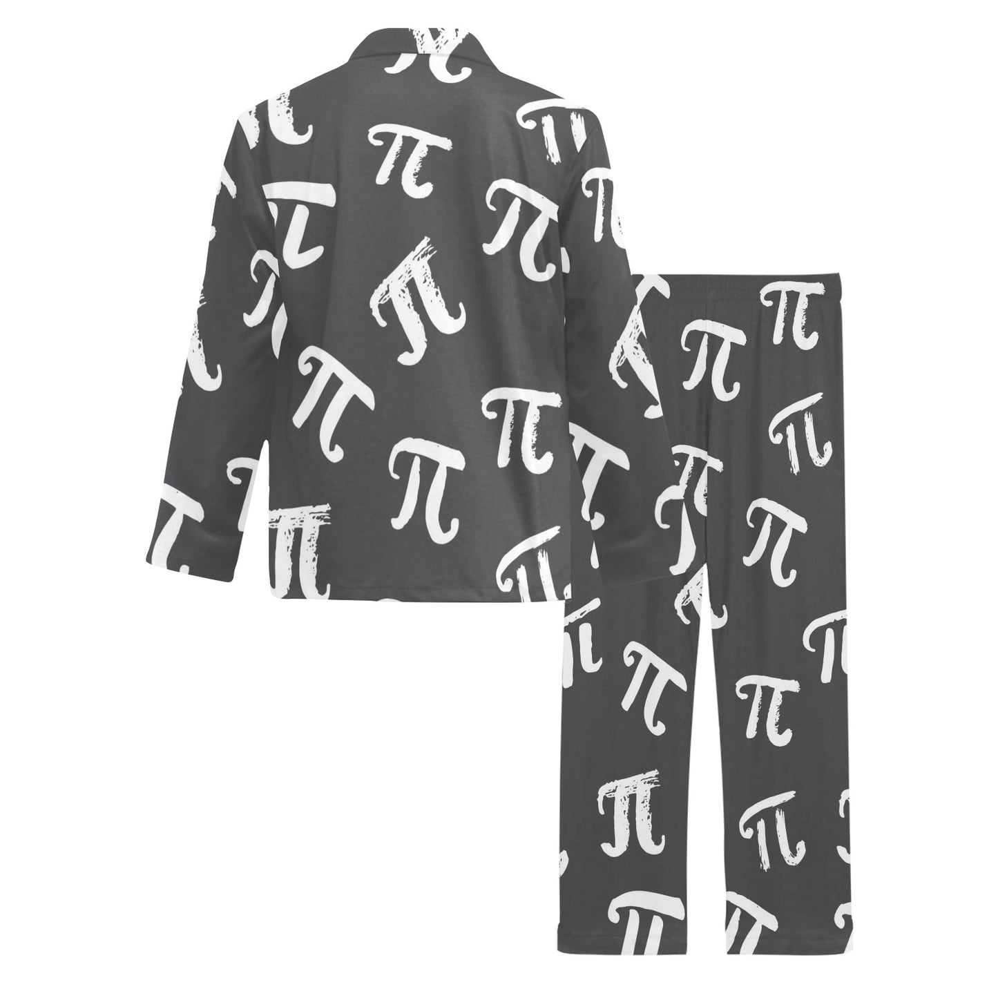 Pi Day Pattern Print Design A02 Men's Long Pajama Set