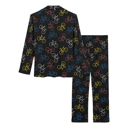 Bicycle Pattern Print Design 03 Women's Long Pajama Set