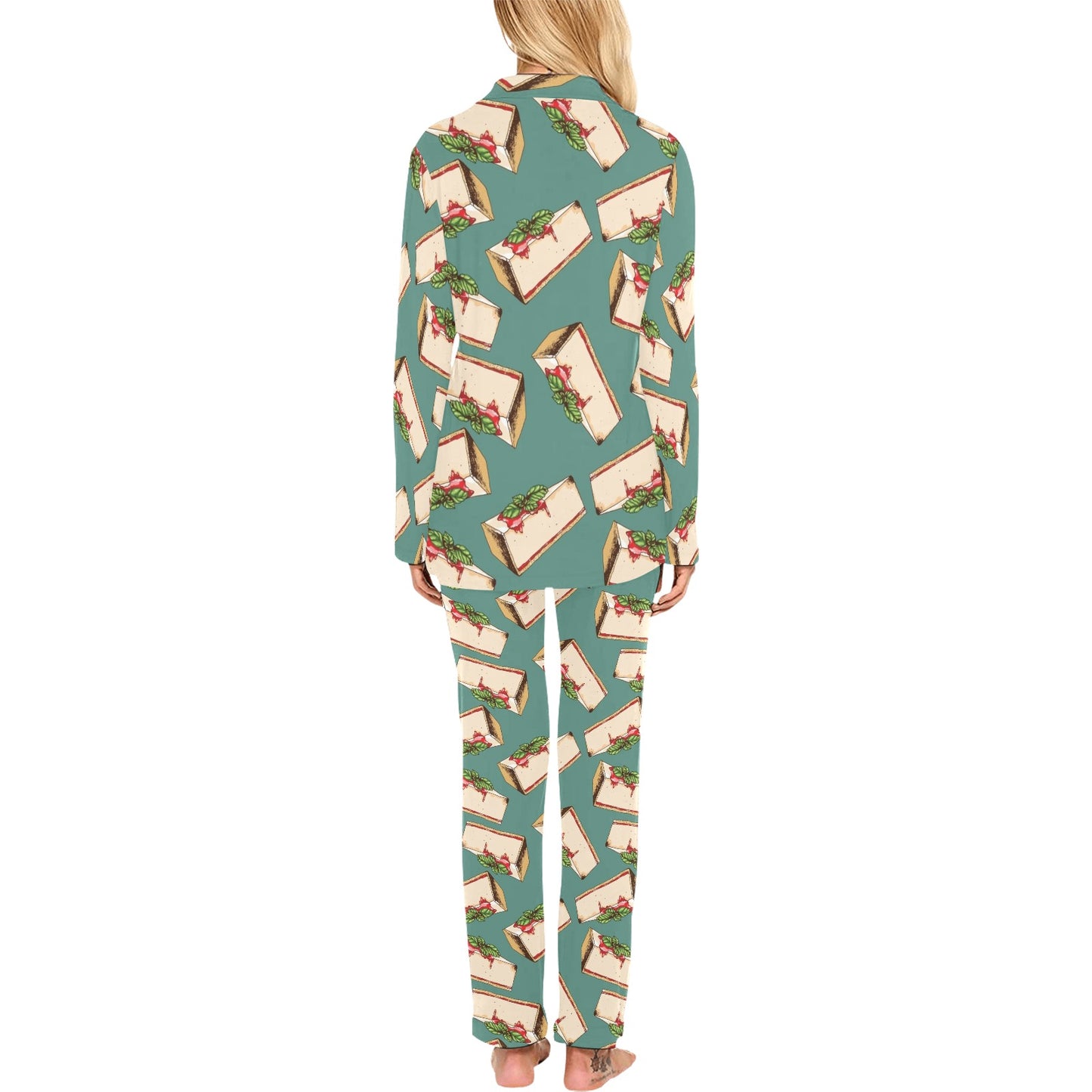 Cheesecake Pattern Print Design CK02 Women's Long Pajama Set