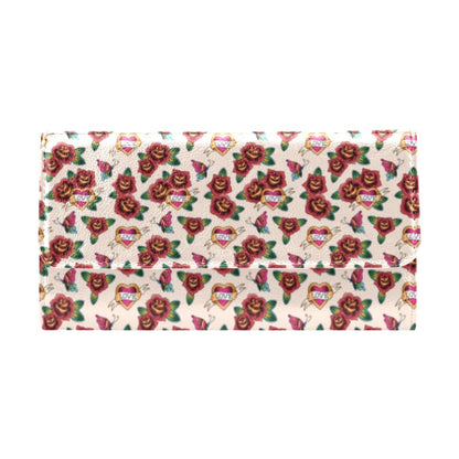 Old School Tattoo Rose Pattern Women's Trifold Wallet