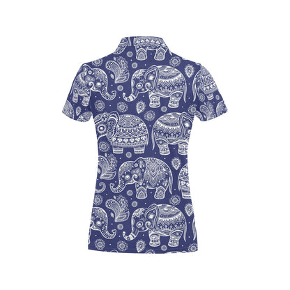 White Elephant Mandala Women's Polo Shirt