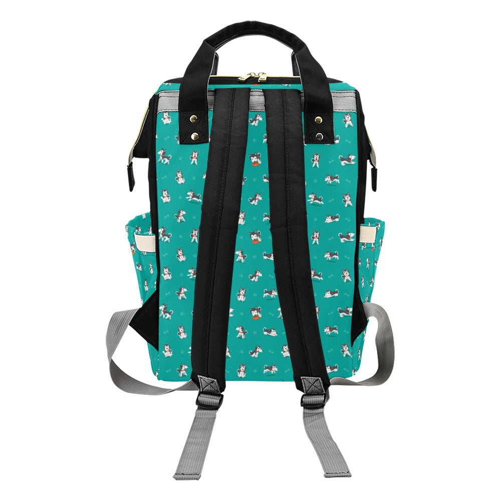 Siberian Huskies Print Design LKS303 Diaper Bag Backpack