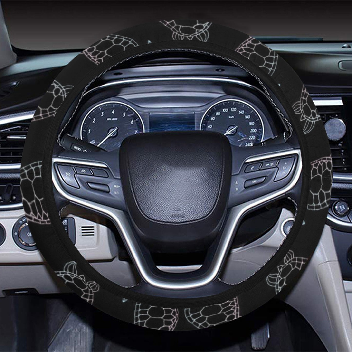Sea Turtle Print Design LKS3012 Steering Wheel Cover with Elastic Edge