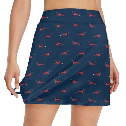 Shrimp Print Design LKS305 17" Golf & Pickleball Skort with Pockets