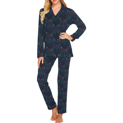 Celestial Pattern Print Design 06 Women's Long Pajama Set