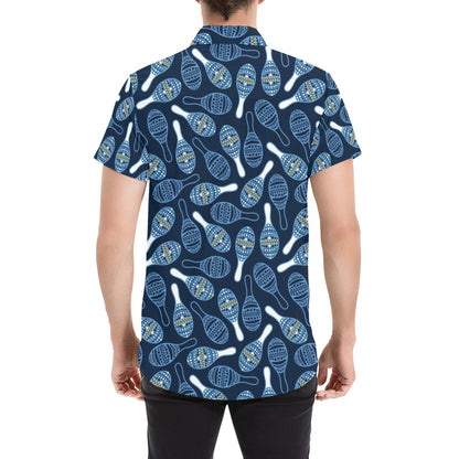 Maracas Print Design LKS401 Men Short Sleeve Button Up Shirt
