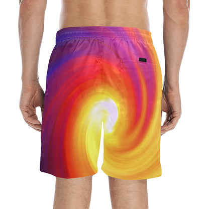 Vortex Twist Swirl Flame Themed Men's Swim Trunks Beach Shorts